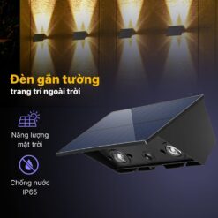 Đèn Hắt Tường 4 Tia Ngoài Trời Năng Lượng Mặt Trời - DSV05