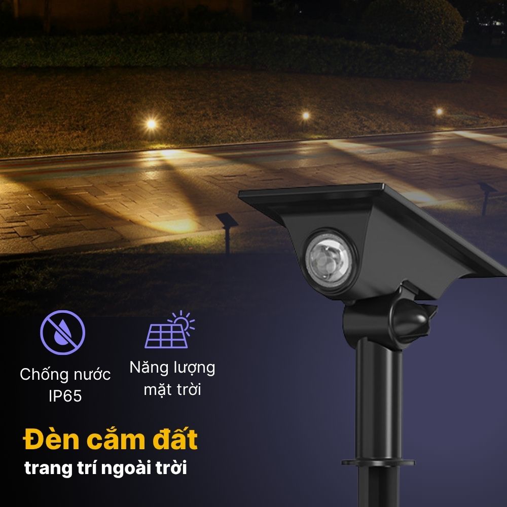 Đèn Cắm Đất Năng Lượng Mặt Trời Trang Trí Sân Vườn - DSV07
