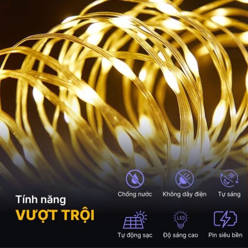Dây LED Hạt Gạo Sáng RGB Năng Lượng Mặt Trời Trang Trí Ngoài Trời - DSV01B - Ảnh 3