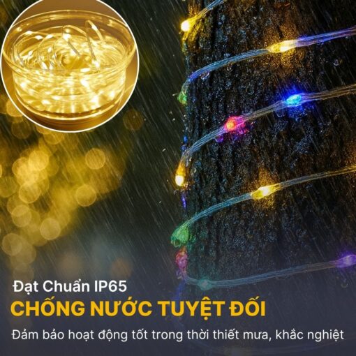 Dây LED Hạt Gạo Sáng RGB Năng Lượng Mặt Trời Trang Trí Ngoài Trời - DSV01B - Ảnh 4