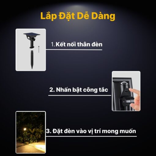 Đèn Cắm Đất Năng Lượng Mặt Trời Trang Trí Sân Vườn - DSV07 - Ảnh 6