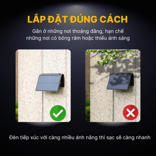 Đèn Hắt Tường 3 Tia Ngoài Trời Năng Lượng Mặt Trời - DSV06 - Ảnh 7