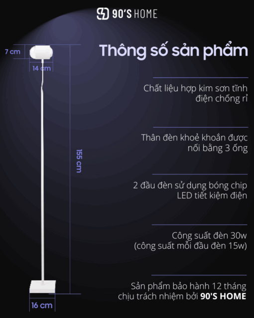Đèn Sàn Romantic 1 Đầu 2 Hiệu Ứng Sóng Nước Và Hoàng Hôn DCC08 - Ảnh 11