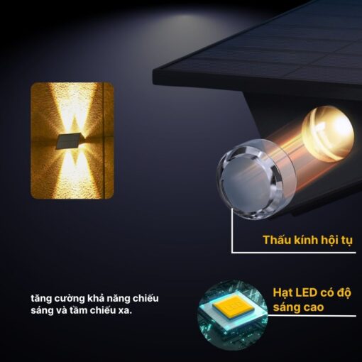 Đèn Hắt Tường 4 Tia Ngoài Trời Năng Lượng Mặt Trời - DSV05 - Ảnh 9