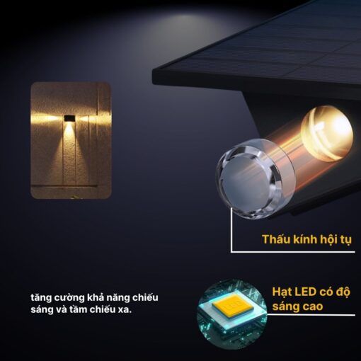 Đèn Hắt Tường 3 Tia Ngoài Trời Năng Lượng Mặt Trời - DSV06 - Ảnh 9