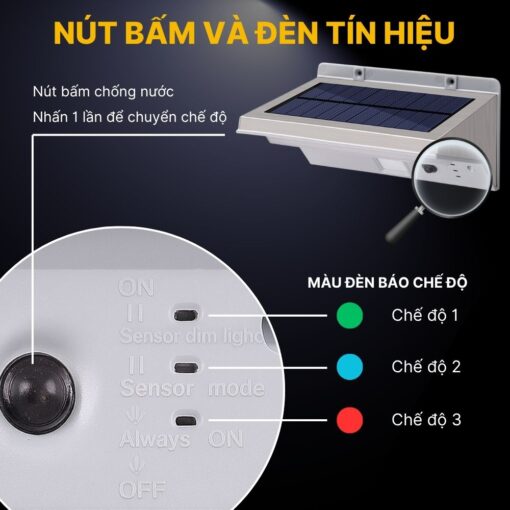 Đèn Cảm Biến Năng Lượng Mặt Trời Chiếu Sáng Ngoài Trời - DSV101 - Ảnh 10