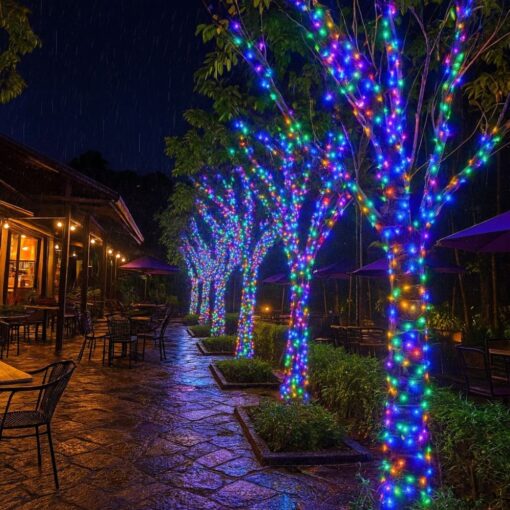 Dây LED Hạt Gạo Sáng RGB Năng Lượng Mặt Trời Trang Trí Ngoài Trời - DSV01B - Ảnh 9